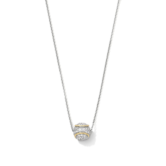 Zales x Prince 1/2 CT. T.w. Diamond Tennis Ball Necklace in Sterling Silver and 18K Gold Plate