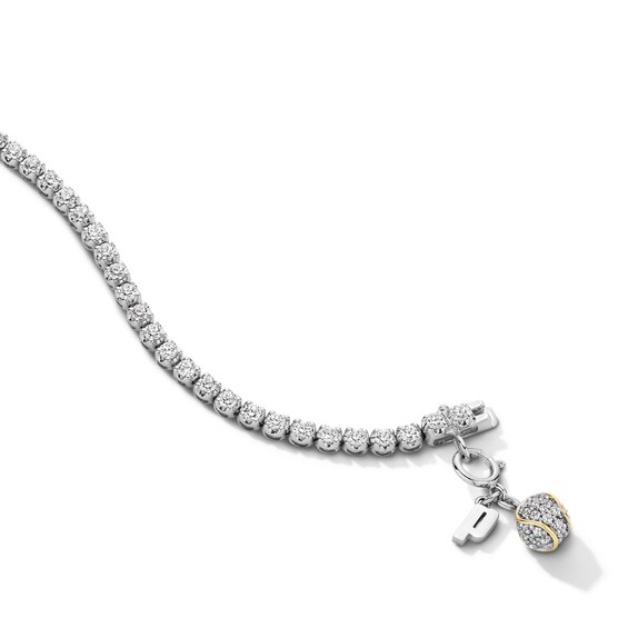 Zales x Prince 2-1/4 CT. T.w. Certified Lab-Grown Diamond Charm Tennis Bracelet in 14K White Gold (F/Si2) - 7.0"