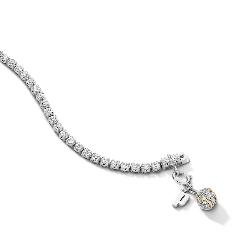 Main Image 2 of Zales x Prince 2-1/4 CT. T.W. Certified Lab-Grown Diamond Charm Tennis Bracelet in 14K White Gold (F/SI2) - 7.0"