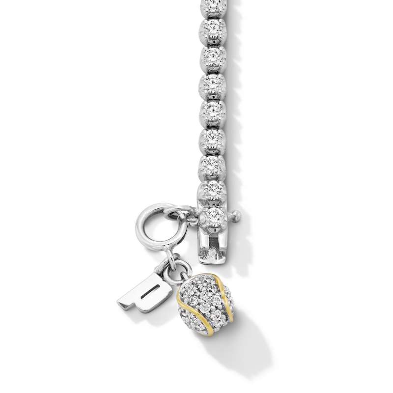 Main Image 3 of Zales x Prince 2-1/4 CT. T.W. Certified Lab-Grown Diamond Charm Tennis Bracelet in 14K White Gold (F/SI2) - 7.0"