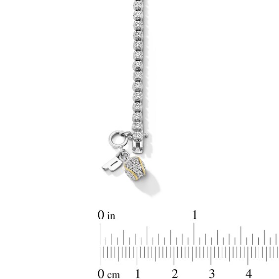 Zales x Prince 2-1/4 CT. T.w. Certified Lab-Grown Diamond Charm Tennis Bracelet in 14K White Gold (F/Si2) - 7.0"