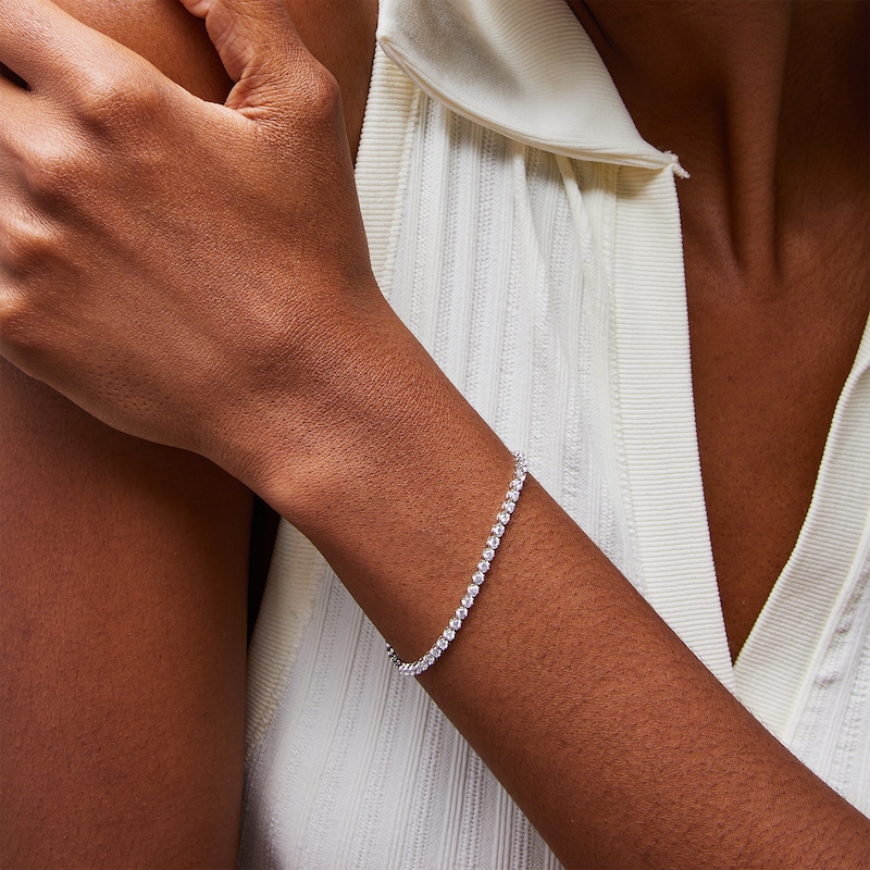 Main Image 2 of Zales x Prince 2-1/2 CT. T.W. Certified Lab-Grown Diamond Charm Tennis Bracelet in 14K White Gold (F/SI2) - 8.0"