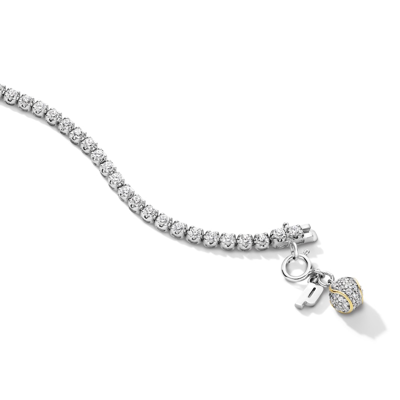 Main Image 3 of Zales x Prince 2-1/2 CT. T.W. Certified Lab-Grown Diamond Charm Tennis Bracelet in 14K White Gold (F/SI2) - 8.0"