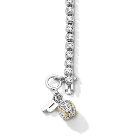 Zales x Prince 2-1/2 CT. T.w. Certified Lab-Grown Diamond Charm Tennis Bracelet in 14K White Gold (F/Si2) - 8.0"