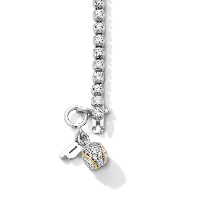 Main Image 4 of Zales x Prince 2-1/2 CT. T.W. Certified Lab-Grown Diamond Charm Tennis Bracelet in 14K White Gold (F/SI2) - 8.0"
