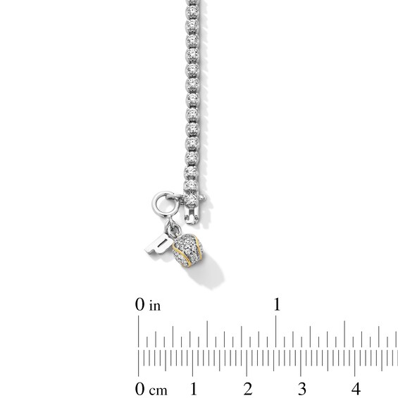 Zales x Prince 2-1/2 CT. T.w. Certified Lab-Grown Diamond Charm Tennis Bracelet in 14K White Gold (F/Si2) - 8.0"