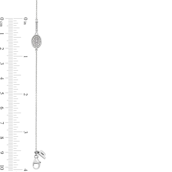 Zales x Prince 1/6 CT. T.w. Diamond Tennis Racquet Sideways Bracelet in Sterling Silver