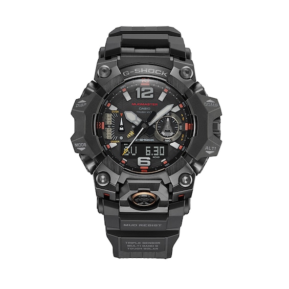 Men's Casio G-Shock Mudmaster Solar-Powered Black Resin Strap Watch with Black Dial (Model: Gwgb1000Ec1A)