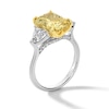 Thumbnail Image 3 of 5-1/3 CT. T.W. Radiant Certified Yellow and White Lab-Grown Diamond Three Stone Engagement Ring in 14K Two-Tone Gold