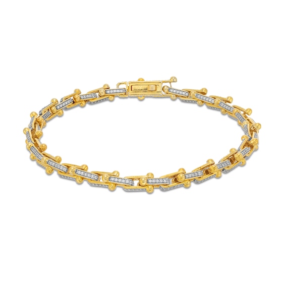 2 CT. T.w. Diamond U-Link Chain Bracelet in Hollow 10K Gold - 8.5â