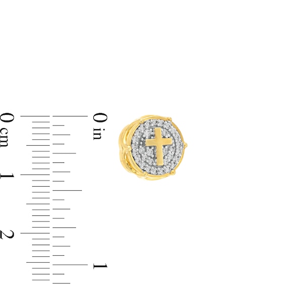3/8 CT. T.w. Diamond Cross Stud Earrings in 10K Gold