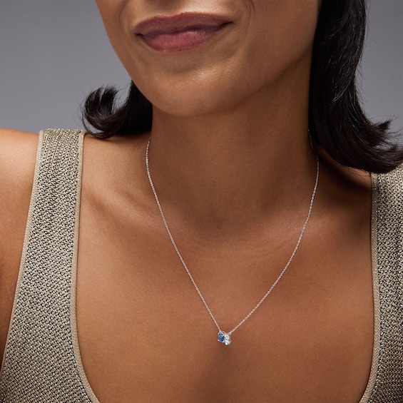Multi-Shaped Birthstone Family Cluster Necklace (3-7 Stones)