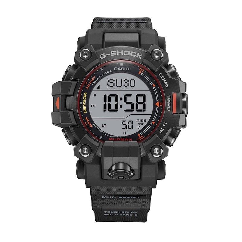 Main Image 1 of Men's Casio G-SHOCK Master of G MUDMAN Solar-Powered Digital Black Resin Strap Watch (Model: GW9500MEC-1)