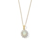 Thumbnail Image 1 of Oval Opal and Diamond Accent Sunburst Frame Pendant in 10K Gold