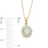 Thumbnail Image 4 of Oval Opal and Diamond Accent Sunburst Frame Pendant in 10K Gold