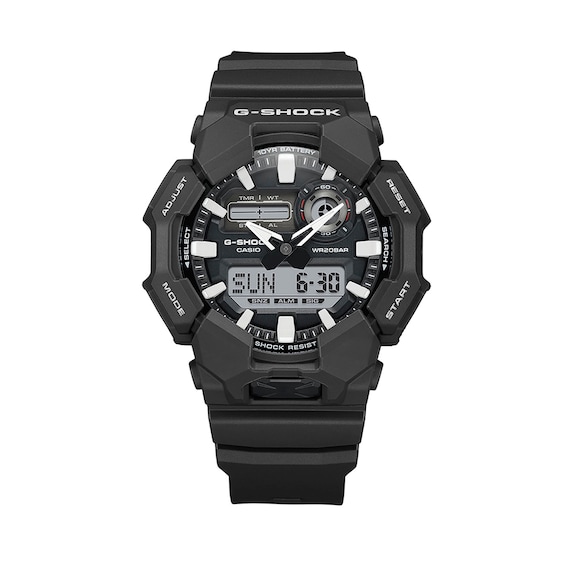 Men's Casio G-Shock Analog Digital Black Resin Strap Watch with Black Dial (Model: Ga010-1A)