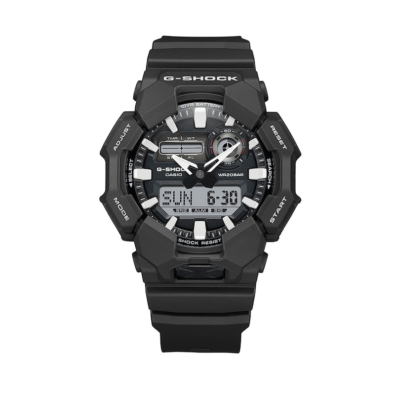 Main Image 1 of Men's Casio G-Shock Analog Digital Black Resin Strap Watch with Black Dial (Model: GA010-1A)