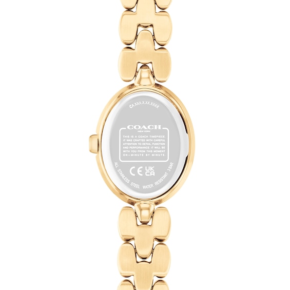Ladiesâ Coach Sammy Gold-Tone IP Watch with Oval White Dial (Model: 14504417)