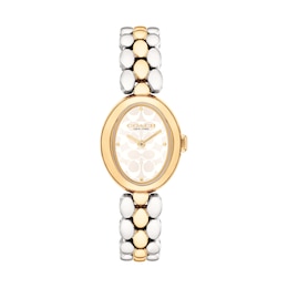 Ladies’ Coach Sammy Two-Tone IP Watch with Oval White Dial (Model: 14504419)
