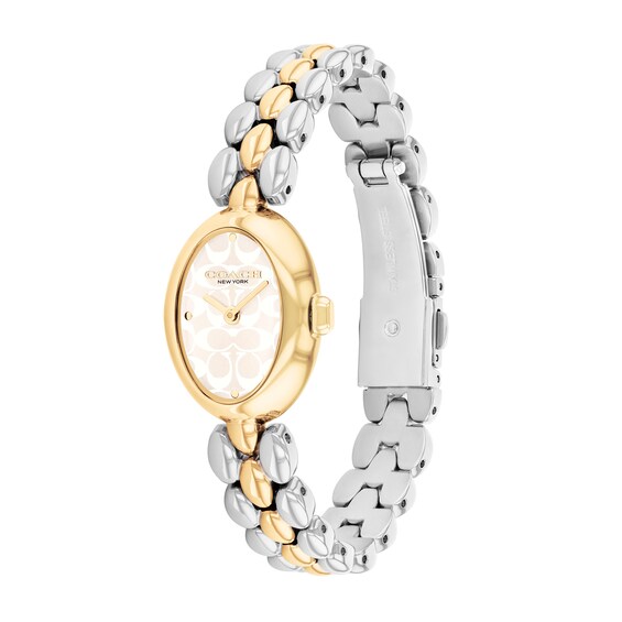 Ladies’ Coach Sammy Two-Tone IP Watch with Oval White Dial (Model: 14504419)