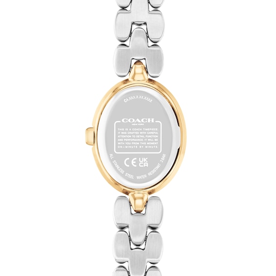 Ladies’ Coach Sammy Two-Tone IP Watch with Oval White Dial (Model: 14504419)