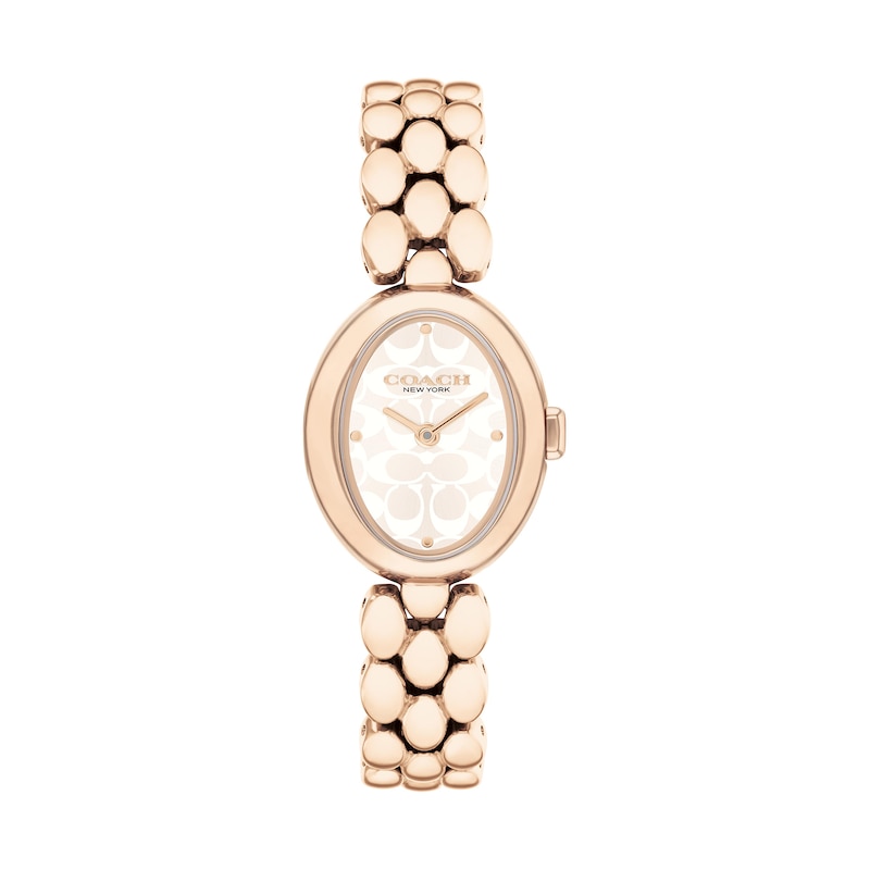 Main Image 1 of Ladies’ Coach Sammy Rose-Tone IP Watch with Oval White Dial (Model: 14504418)