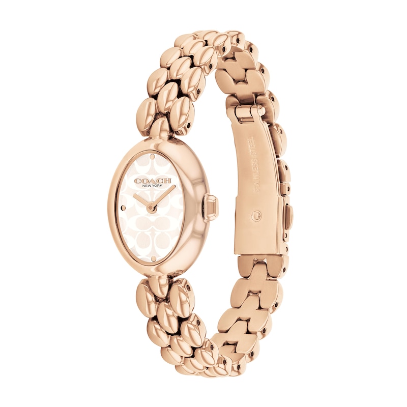 Main Image 2 of Ladies’ Coach Sammy Rose-Tone IP Watch with Oval White Dial (Model: 14504418)