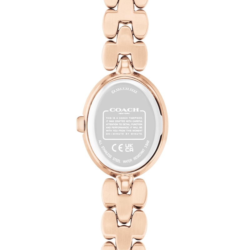 Main Image 3 of Ladies’ Coach Sammy Rose-Tone IP Watch with Oval White Dial (Model: 14504418)