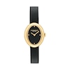 Thumbnail Image 1 of Ladies’ Coach Sammy Gold-Tone IP Black Leather Strap Watch with Black Oval Dial (Model: 14504421)