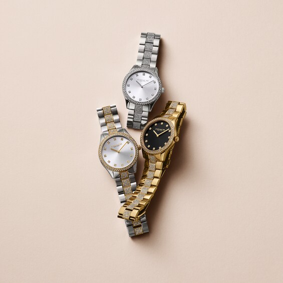 Unisex Coach Brooks Crystal Accent Watch with Silver-Tone Dial (Model: 14400033)
