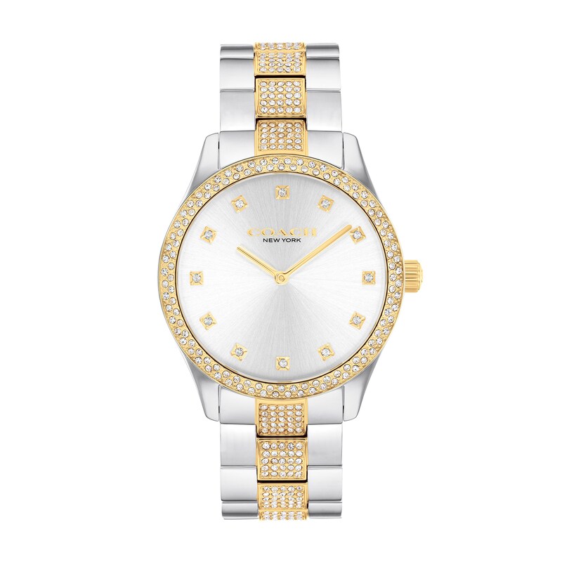 Main Image 1 of Unisex Coach Brooks Crystal Accent Two-Tone IP Watch with Silver-Tone Dial (Model: 14400034)