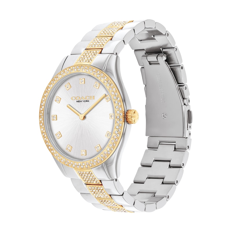 Main Image 2 of Unisex Coach Brooks Crystal Accent Two-Tone IP Watch with Silver-Tone Dial (Model: 14400034)