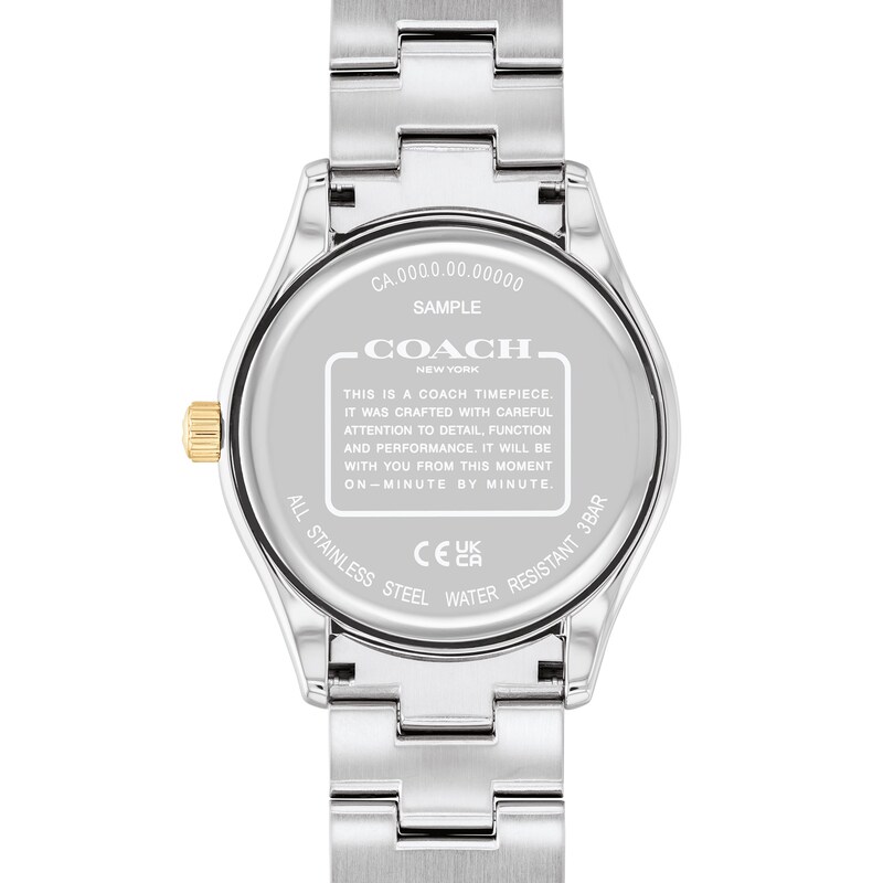 Main Image 3 of Unisex Coach Brooks Crystal Accent Two-Tone IP Watch with Silver-Tone Dial (Model: 14400034)