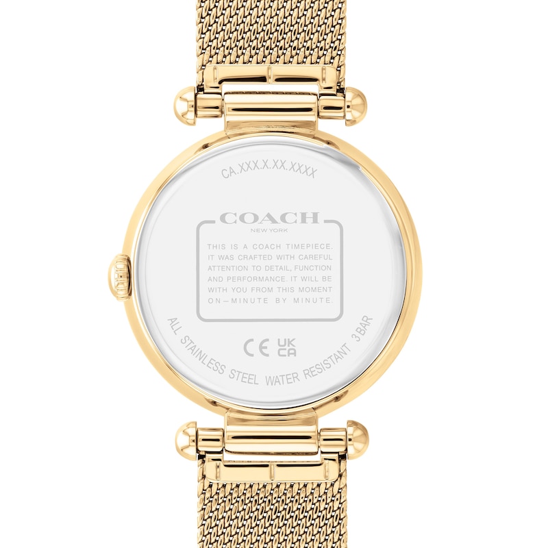 Main Image 4 of Ladies’ Coach Cary Multi-Color Crystal Gond-Tone IP Mesh Watch and Bracelet Set (Model: 14000112)