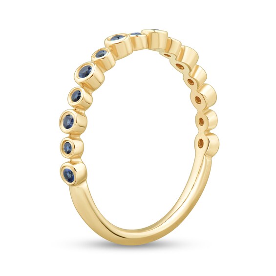 Blue Sapphire Bezel-Set Alternating Band in 10K Gold