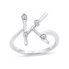 Thumbnail Image 1 of 1/10 CT. T.W. Certified Lab-Grown Diamond Bubbles Letter "K" Ring in Sterling Silver (F/VS2)
