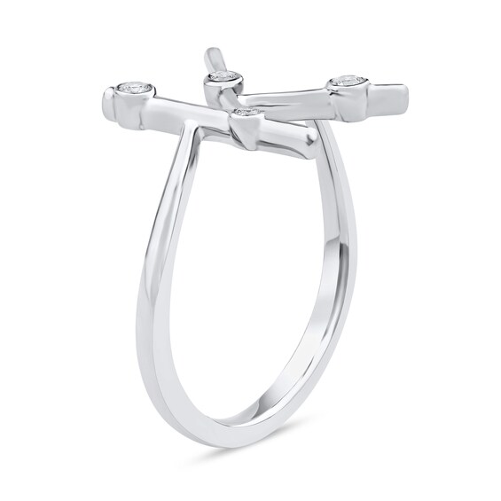 1/10 CT. T.w. Certified Lab-Grown Diamond Bubbles Letter "K" Ring in Sterling Silver (F/Vs2)