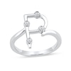 Thumbnail Image 1 of 1/10 CT. T.W. Lab-Grown Diamond Bubbles Letter "P" Ring in Sterling Silver (F/VS2)