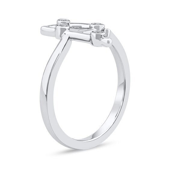 1/10 CT. T.w. Certified Lab-Grown Diamond Bubbles Letter "P" Ring in Sterling Silver (F/Vs2)