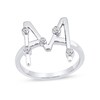 Thumbnail Image 1 of 1/8 CT. T.W. Certified Lab-Grown Diamond Bubbles Letter "M" Ring in Sterling Silver (F/VS2)