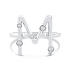 Thumbnail Image 3 of 1/8 CT. T.W. Certified Lab-Grown Diamond Bubbles Letter "M" Ring in Sterling Silver (F/VS2)
