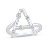 Thumbnail Image 1 of 1/10 CT. T.W. Certified Lab-Grown Diamond Bubbles Letter "A" Ring in Sterling Silver (F/VS2)