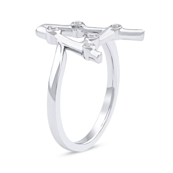 1/10 CT. T.w. Certified Lab-Grown Diamond Bubbles Letter "A" Ring in Sterling Silver (F/Vs2)