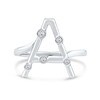 Thumbnail Image 3 of 1/10 CT. T.W. Certified Lab-Grown Diamond Bubbles Letter "A" Ring in Sterling Silver (F/VS2)