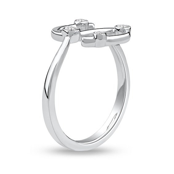 1/8 CT. T.w. Certified Lab-Grown Diamond Bubbles Letter "S" Ring in Sterling Silver (F/Vs2)