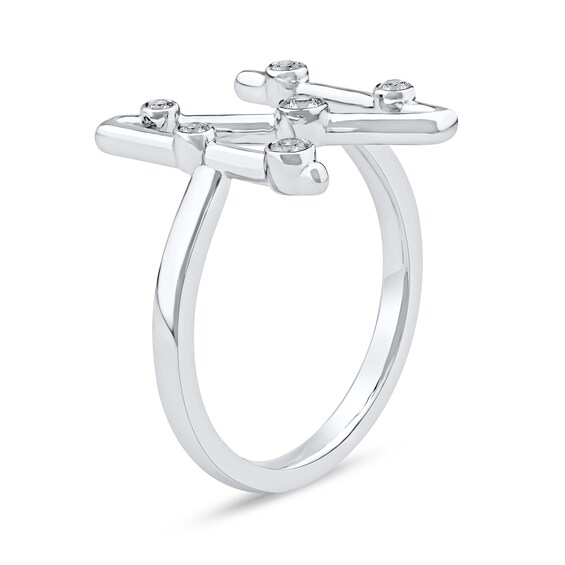 1/8 CT. T.w. Certified Lab-Grown Diamond Bubbles Letter "N" Ring in Sterling Silver (F/Vs2)