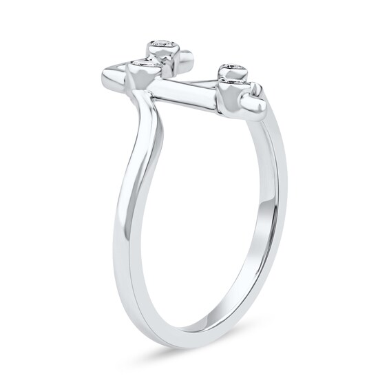 1/10 CT. T.w. Certified Lab-Grown Diamond Bubbles Letter "F" Ring in Sterling Silver (F/Vs2)