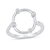 Thumbnail Image 1 of 1/10 CT. T.W. Certified Lab-Grown Diamond Bubbles Letter "O" Ring in Sterling Silver (F/VS2)