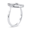 Thumbnail Image 2 of 1/10 CT. T.W. Certified Lab-Grown Diamond Bubbles Letter "O" Ring in Sterling Silver (F/VS2)