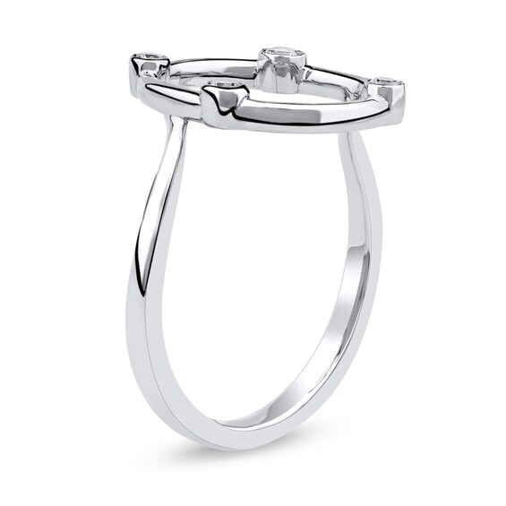 1/10 CT. T.w. Certified Lab-Grown Diamond Bubbles Letter "O" Ring in Sterling Silver (F/Vs2)